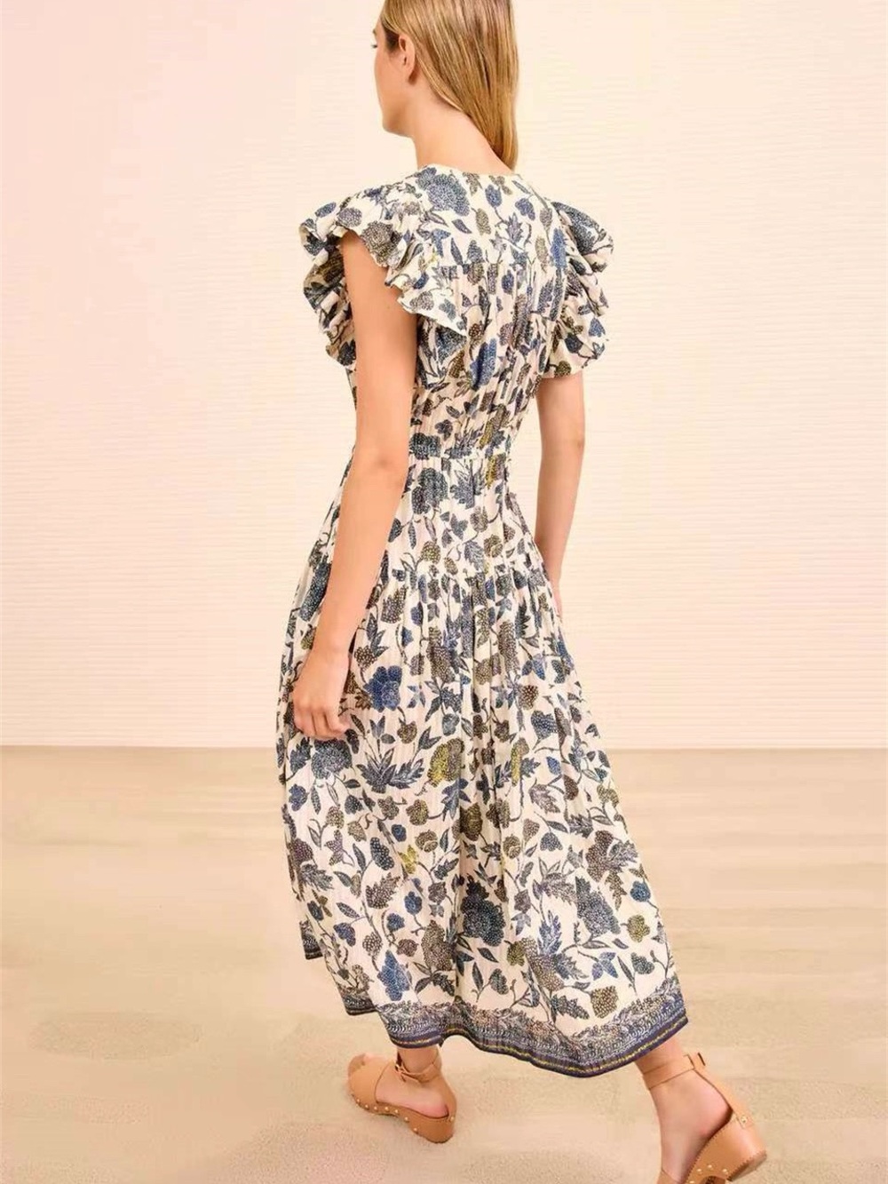 ULLA JOHNSON Kairi flutter sleeve midi dress, US2 4 6 8 - Picture 7 of 8